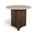 Palladia 36" Brown Travertine And Mango Wood Dining Table