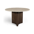Palladia 48" Brown Travertine And Mango Wood Dining Table