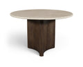 Palladia 48" Brown Travertine And Mango Wood Dining Table