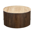 Savoie Brown Travertine And Mango Wood Coffee Table