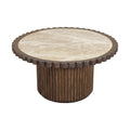 Esperanza Beige / Brown Genuine Marble And Mango Wood Coffee Table