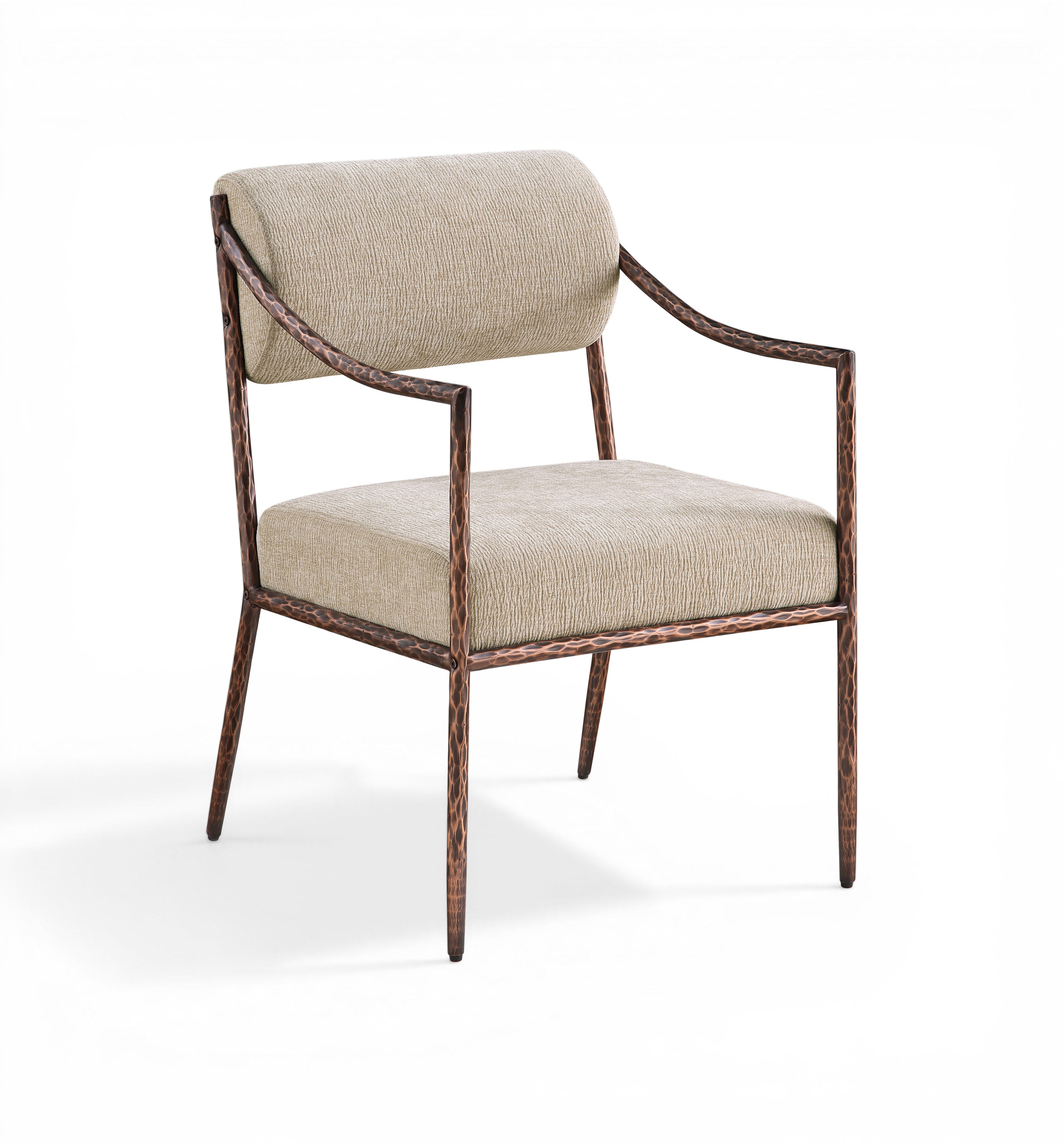 Bergamo Chenille Fabric Upholstered Dining Arm Chair