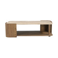 Carissa / Genuine Marble And Oak Wood Coffee Table
