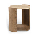 Carissa / Genuine Marble And Oak Wood End Table