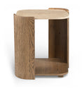 Carissa / Genuine Marble And Oak Wood End Table