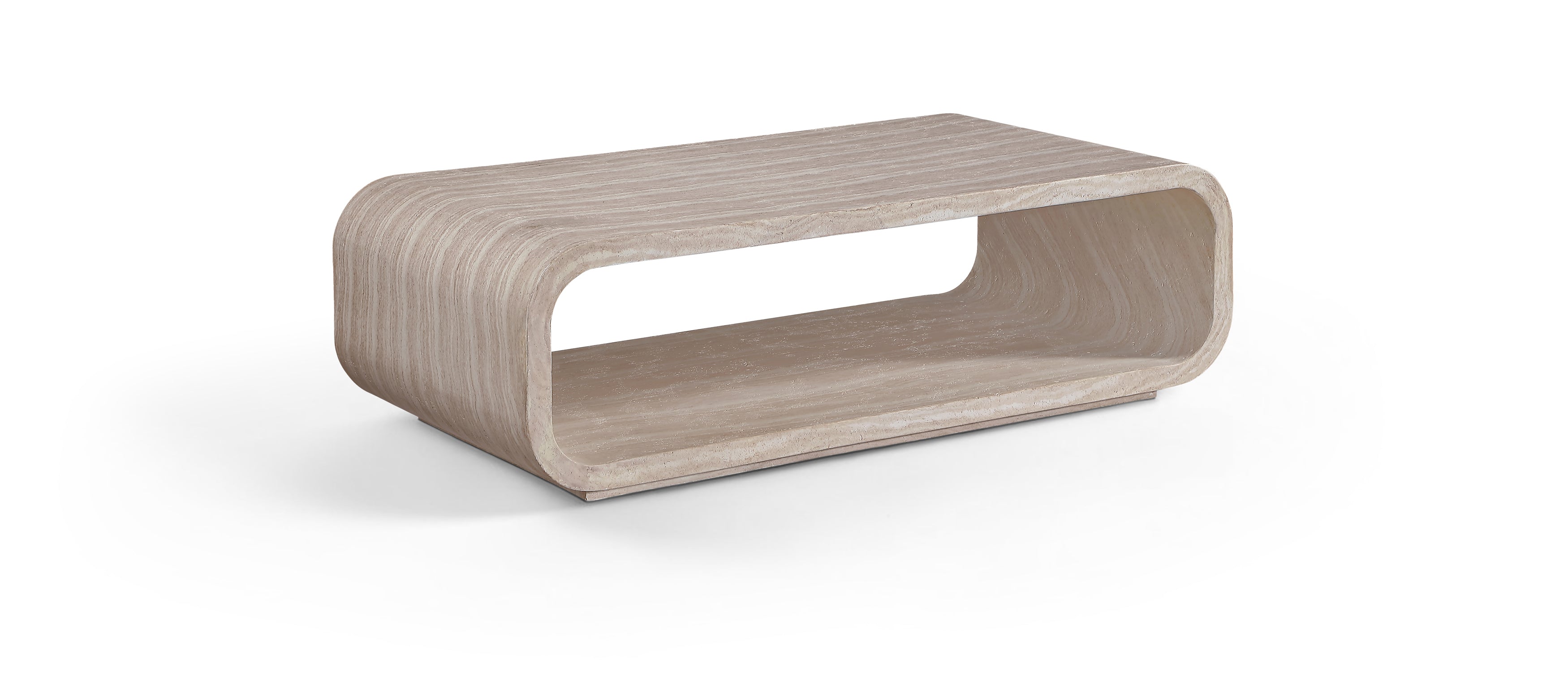 Cassandra Travertine Concrete Indoor / Outdoor Coffee Table