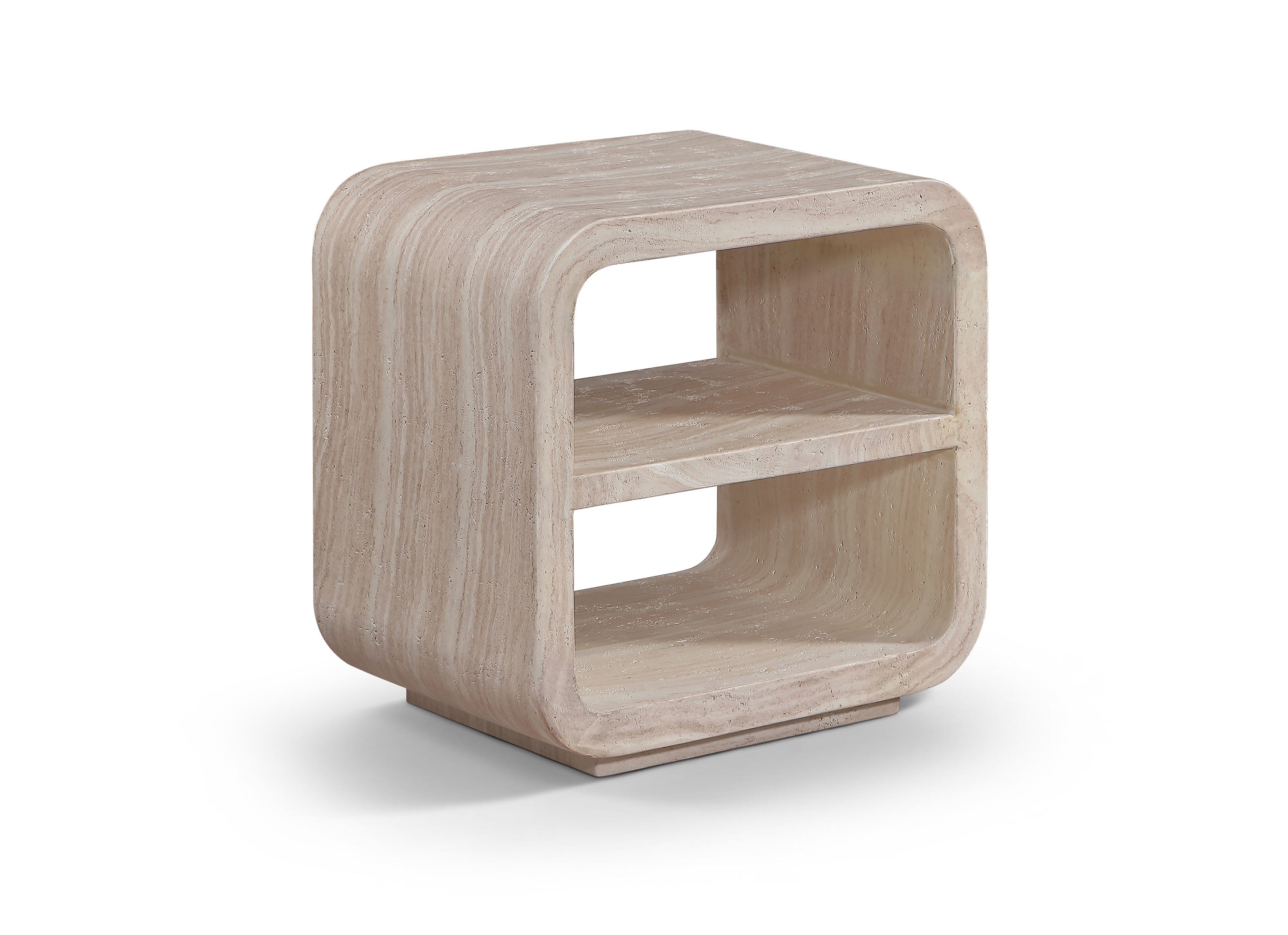 Cassandra Travertine Concrete Indoor / Outdoor End / Side Table
