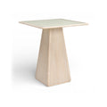 Augustine Natural Glass And Cane Top With Solid Wood Base Bar Height Table