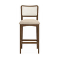 Augustine Cane Back And Vegan Leather Upholstered Bar Stool