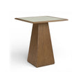 Augustine Brown Walnut Glass And Cane Top With Solid Wood Base Bar Height Table