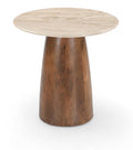 Lark Genuine Marble And Mango Wood End Table