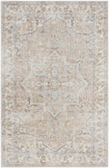 Astra Machine Washable Beige Vintage Polyester Area Rug