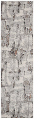 Elation Grey Ivory Modern Polypropylene Area Rug