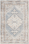 Astra Machine Washable Light Blue Vintage Polyester Area Rug