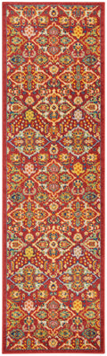 Allur Red Multicolor Bohemian Polypropylene Area Rug