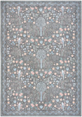 Botanical Washables Charcoal Multicolor Modern Polyester Area Rug