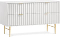 Malvern White Wood Veneer And Stainless Steel Base Dresser