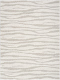 Modern Shag Ivory Grey Modern Polyester Area Rug