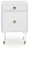 Ladonna White Wood And Metal Side Table