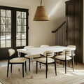 Bramwell 94.5" White Lacquer Finish Top And Acrylic Base Dining Table