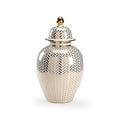 Herringbone Coverd Urn - Gold