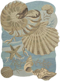 Waterside Blue Coastal, Nautical & Beach Wool Area Rug