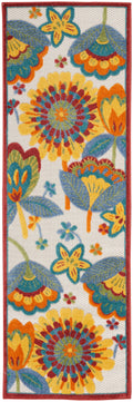 Aloha Multicolor Contemporary Polypropylene Area Rug