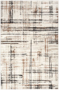 CK029 Captivating Ivory Multicolor Modern Polyester Area Rug