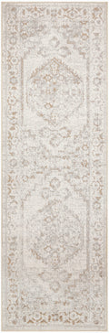 Astra Machine Washable Grey Vintage Polyester Area Rug