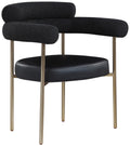 Bridgette Boucle Fabric And Vegan Leather Upholstered Dining Chair