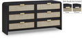 Rodez Solid Wood And Natural Cane Wood Dresser