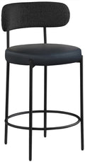 Bernice Vegan Leather And Boucle Fabric Upholstered Counter Stool