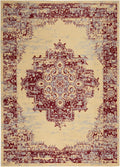 Grafix Cream Red Vintage Polypropylene Area Rug