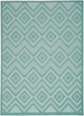 Versatile Aqua Teal Modern Polypropylene Area Rug