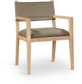 Bayonne Linen Textured Performance Fabric Upholstered Dining Arm Chair