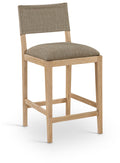 Bayonne Linen Textured Performance Fabric Upholstered Counter Stool