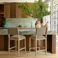 Bayonne Linen Textured Performance Fabric Upholstered Counter Stool