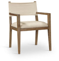 Bayonne Linen Textured Performance Fabric Upholstered Dining Arm Chair
