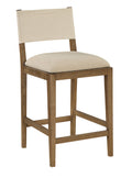 Bayonne Linen Textured Performance Fabric Upholstered Counter Stool
