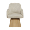 Lucerne Linen Textured Fabric Upholstered Swivel Dining Arm Chair