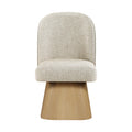 Lucerne Linen Textured Fabric Upholstered Swivel Dining Side Chair