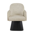 Lucerne Linen Textured Fabric Upholstered Swivel Dining Arm Chair