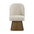 Lucerne Linen Textured Fabric Upholstered Swivel Dining Side Chair