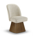 Lucerne Linen Textured Fabric Upholstered Swivel Dining Side Chair