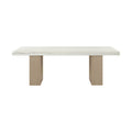 Ancona 84" White Genuine Marble Dining Table