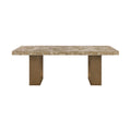 Ancona 84" Brown Genuine Marble Dining Table