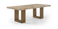 Ancona 84" Brown Genuine Marble Dining Table