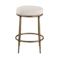 Faye Linen Textured Performance Fabric Upholstered Counter Stool