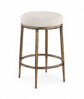 Faye Linen Textured Performance Fabric Upholstered Counter Stool