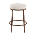 Faye Linen Textured Performance Fabric Upholstered Counter Stool